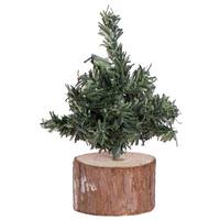 Vickerman 4" Mini Pine Tree with Wood Base