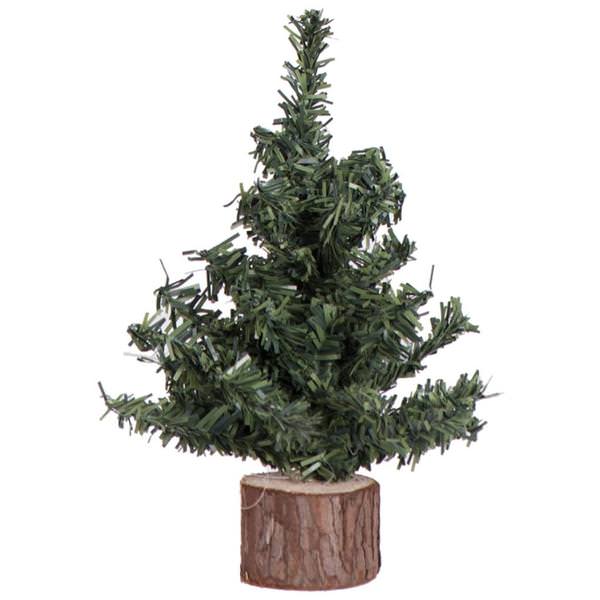 7" Mini Pine Tree with Wood Base