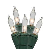 Vickerman 300 Light 9' Green Wire Clear Miniature Light Garland