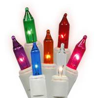 Vickerman 300 Light 9' White Wire Multi-Color Miniature Light Garland