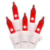 View 100 Light White Wire Red Miniature String with 2.5" Spacing
