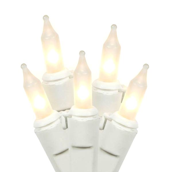 100 Light 46' White Wire White DuraLit Miniature String with 5.5" Spacing