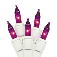 View 35 Light 11.5' White Wire Purple Miniature String with 3" Spacing