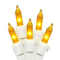 View 50 Light 23' White Wire Gold Miniature String with 5.5" Spacing