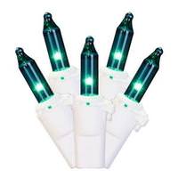 Vickerman 50 Light 16' White Wire Teal Miniature String with 5.5" Spacing