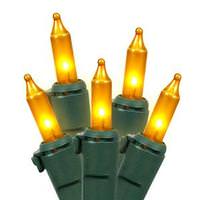 View 50 Light 23' Green Wire Gold Miniature String with 5.5" Spacing