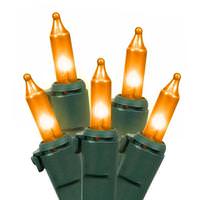 Vickerman 50 Light 23' Green Wire Gold DuraLit Miniature String with 5.5" Spacing