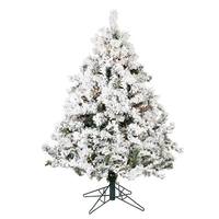Vickerman 4.5' x 44" Artificial Flocked Alaskan Pine 300 Clear Lights