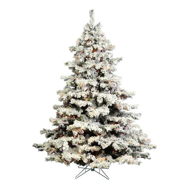 4.5' x 44" Artificial Flocked Alaskan 300 Multi-color Lights