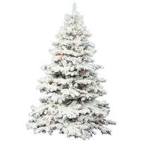 Vickerman 7.5' x 68" Artificial Flocked Alaskan 900 Clear Lights