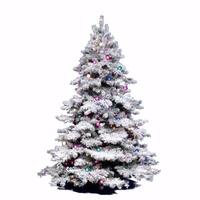 Vickerman 7.5' x 68" Artificial Flocked Alaskan 900 Multi-color Lights