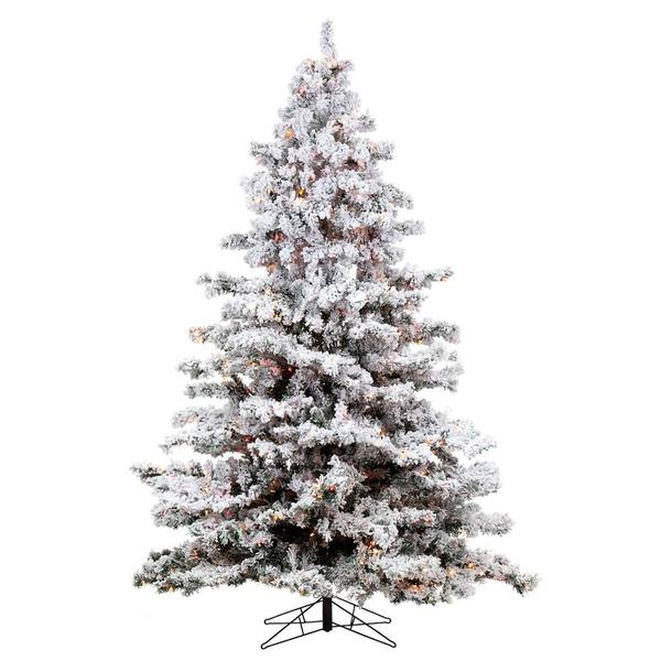 9' x 73" Artificial Flocked Alaskan 1,200 Multi-color Lights