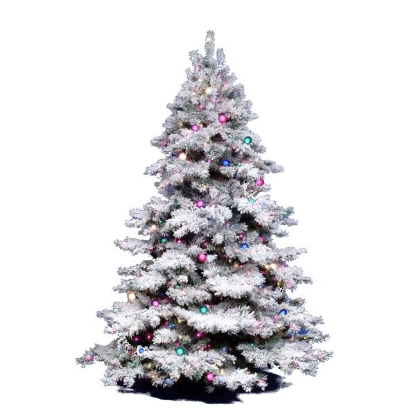 10' x 82" Artificial Flocked Alaskan 1,400 Multi-color Lights