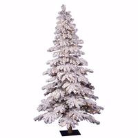 Vickerman 7' x 47" Artificial Flocked Spruce Alpine 400 Clear Lights