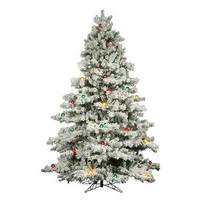 Vickerman 7.5' x 68" Flocked Alaskan 800 Multi-color Lights