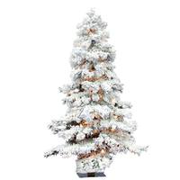 Vickerman 4' x 29" Artificial Flocked Spruce Alpine 450 Clear Lights