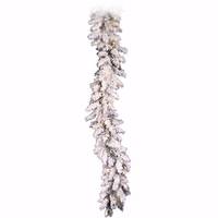 Vickerman 9' x 12" Artificial Flocked Alaskan Garland 50 Clear Lights