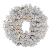 Vickerman 48" Artificial Flocked Alaskan Pine 150 Clear DuraLit Miniature Lights