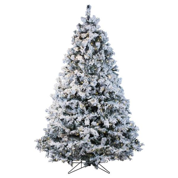 12' x 92" Artificial Flocked Alaskan 2,050 Clear Lights