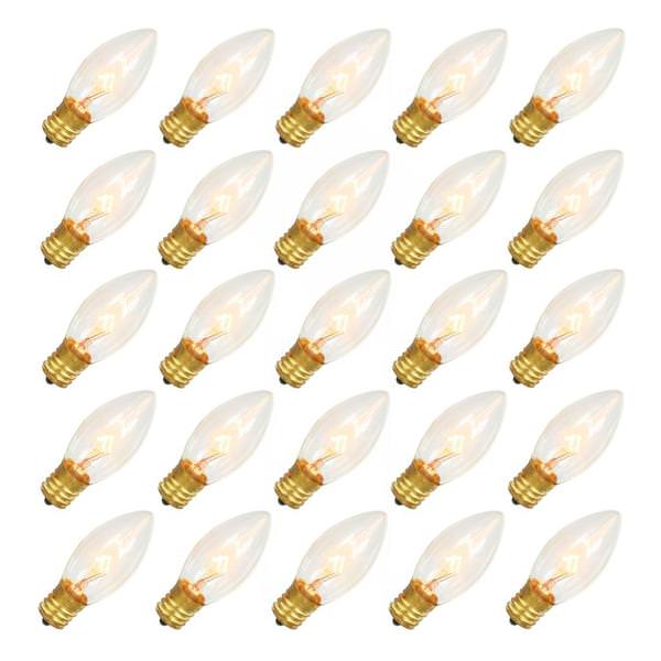 7 watt 130 volt C9 Intermediate Screw Base Clear (25 pack)