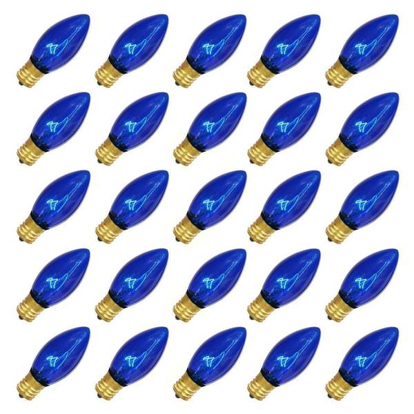 7 watt 130 volt C9 Intermediate Screw Base Transparent Blue (25 pack)