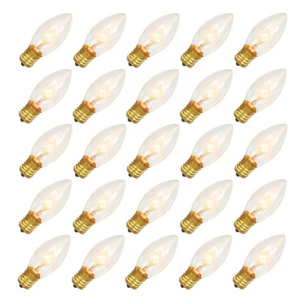 7 watt 120 volt C9 Intermediate Screw Base Clear Twinkle (25 pack)