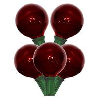 Vickerman 15 Light 15' Green Wire G50 Satin Red String with 12" Spacing