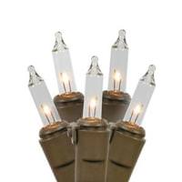 View 100 Light 46' Brown Wire Clear Miniature String with 5.5" Spacing