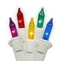 Vickerman 100 Light 46' White Wire Multi-Color DuraLit Miniature String with 5.5" Spacing