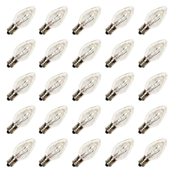 C7 Candelabra Screw Base Clear (25 pack) (130 volt)