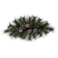 Vickerman 30" Mixed Foliage w/Pinecone Candle Holder
