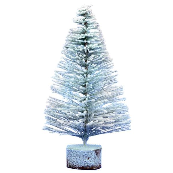 9" Flocked Village Tree