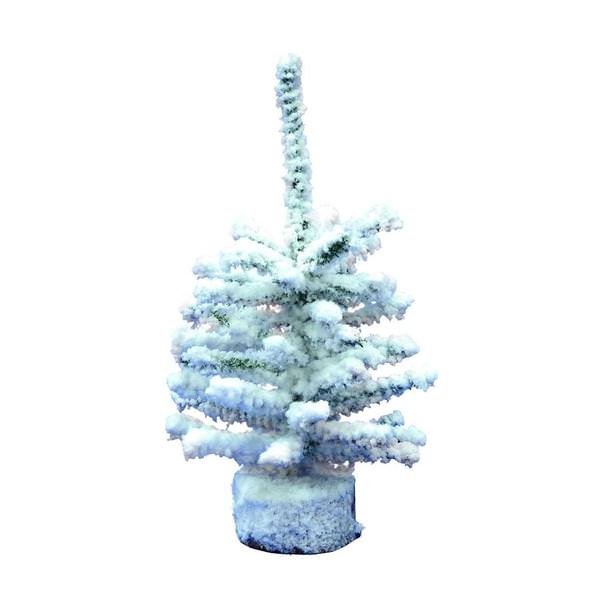 9" Artificial Flocked Mini Pine