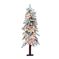 Vickerman 4' x 22" Artificial Flocked Alpine 100 Clear Lights