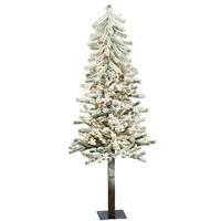 Vickerman 5' x 27" Artificial Flocked Alpine 150 Clear Lights