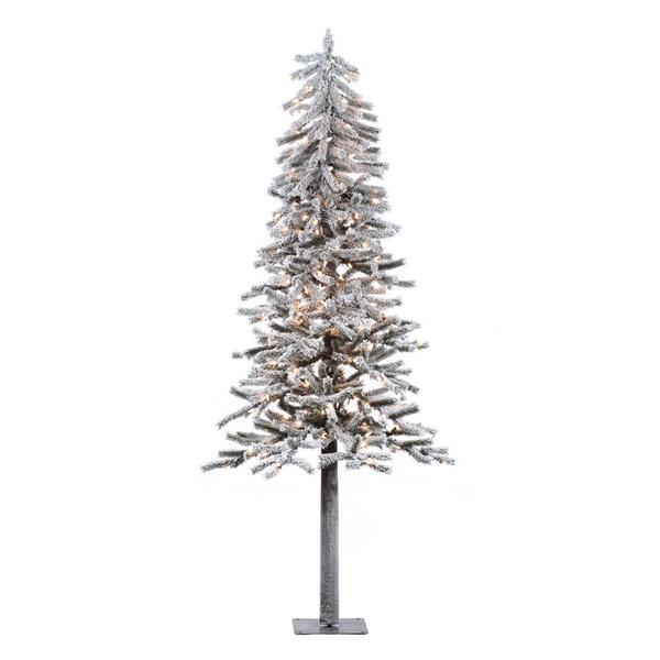 7' x 40" Artificial Flocked Alpine 300 Clear Lights