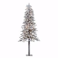 Vickerman 7' x 40" Artificial Flocked Alpine 300 Clear Lights