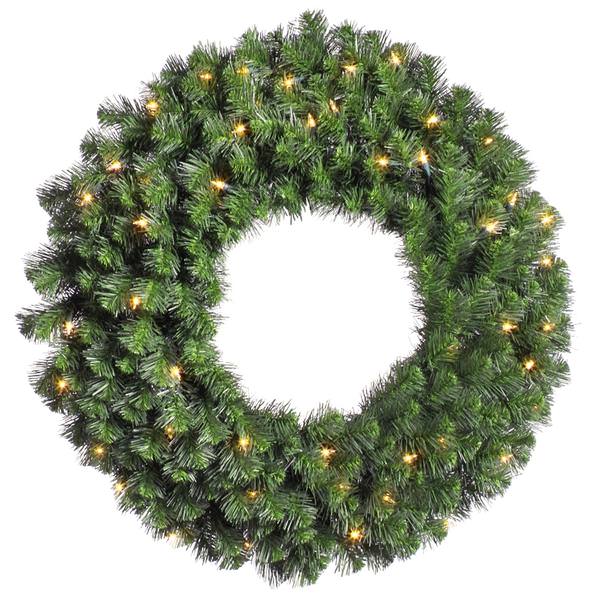 24" Artificial Douglas Fir Wreath 50 Clear Lights