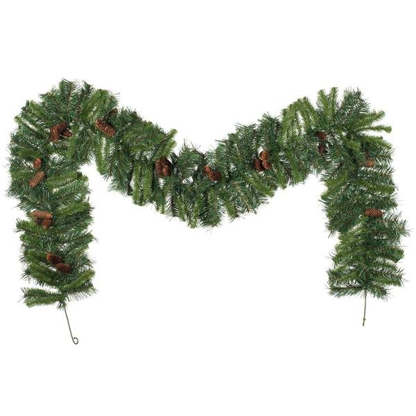 9' x 12" Artificial Cheyenne Pine Garland with 30 Pine Cones