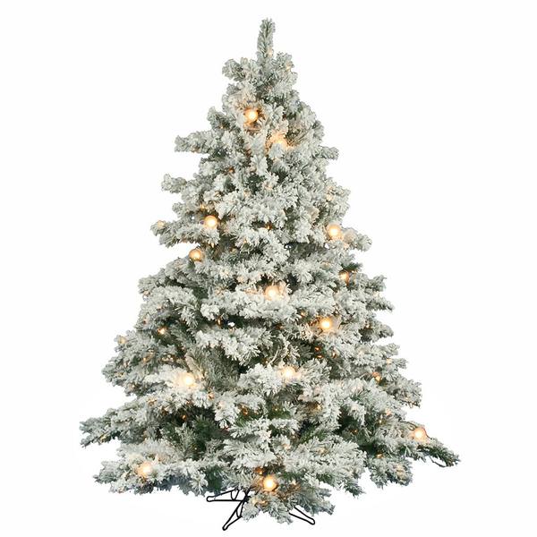 6.5' x 62" Artificial Flocked Alaskan 600 Clear Lights