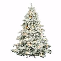 Vickerman 7.5' x 68" Artificial Flocked Alaskan 800 Clear Lights