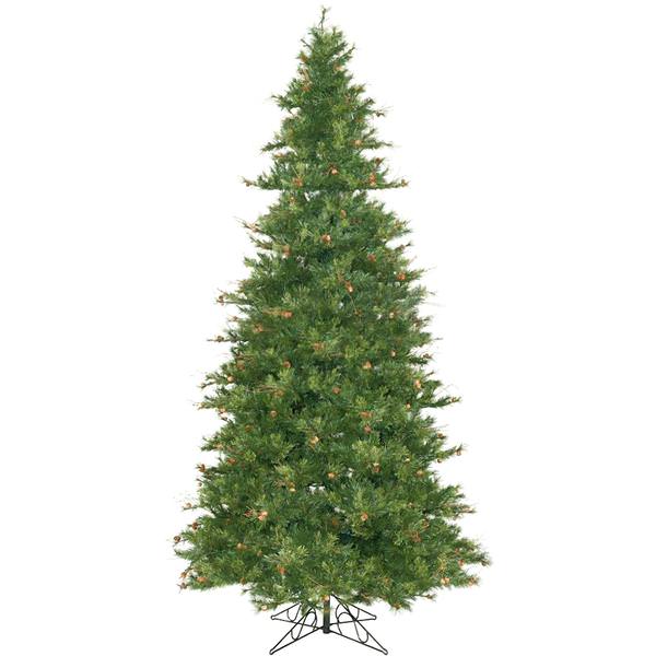 12' x 76" Artificial Mixed Country Pine Slim with Pine Cones and Grapevines