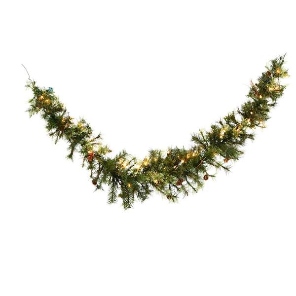 6' Artificial Mixed Country Pine Swag Garland 50 Clear Lights