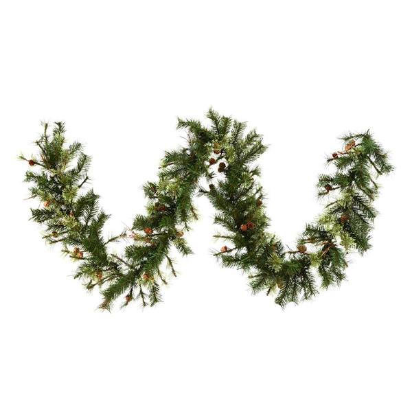 9' x 12" Artificial Mixed Country Pine Garland with Pine Cones and Grapevines