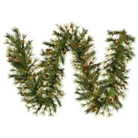 Vickerman 9' x 12" Artificial Mixed Country Garland 70 Clear Lights