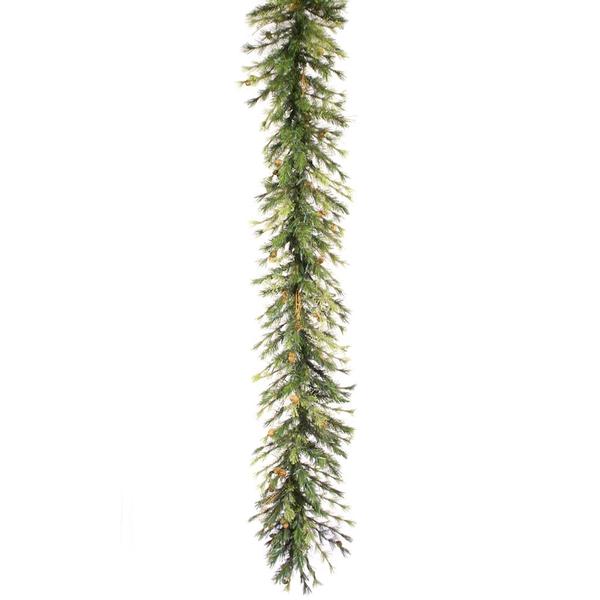 9' x 16" Artificial Mixed Country Pine Garland with Pine Cones and Grapevines