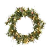 Vickerman 20" Artificial Mixed Country Pine Wreath 35 Clear Lights