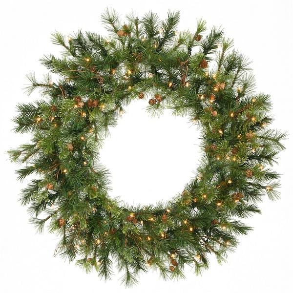 36" Artificial Mixed Country Wreath 100 Clear Lights