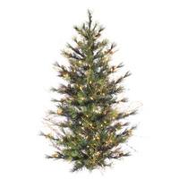 Vickerman 4' x 40" Artificial Mixed Country Pine Wall 150 Clear Lights with Pine Cones and Grapevines