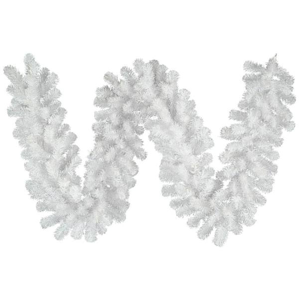 9' x 16" Artificial Crystal White Spruce Garland